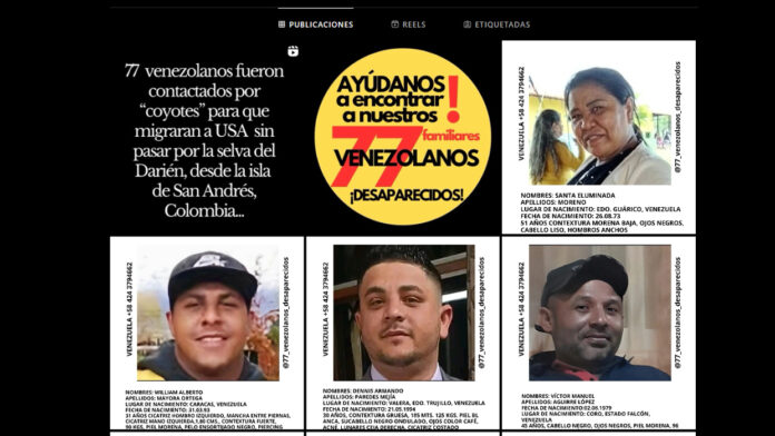 los 77 venezolanos desaparecidos