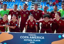 La selección nacional de fútbol playa de Venezuela cayó ante Argentina.